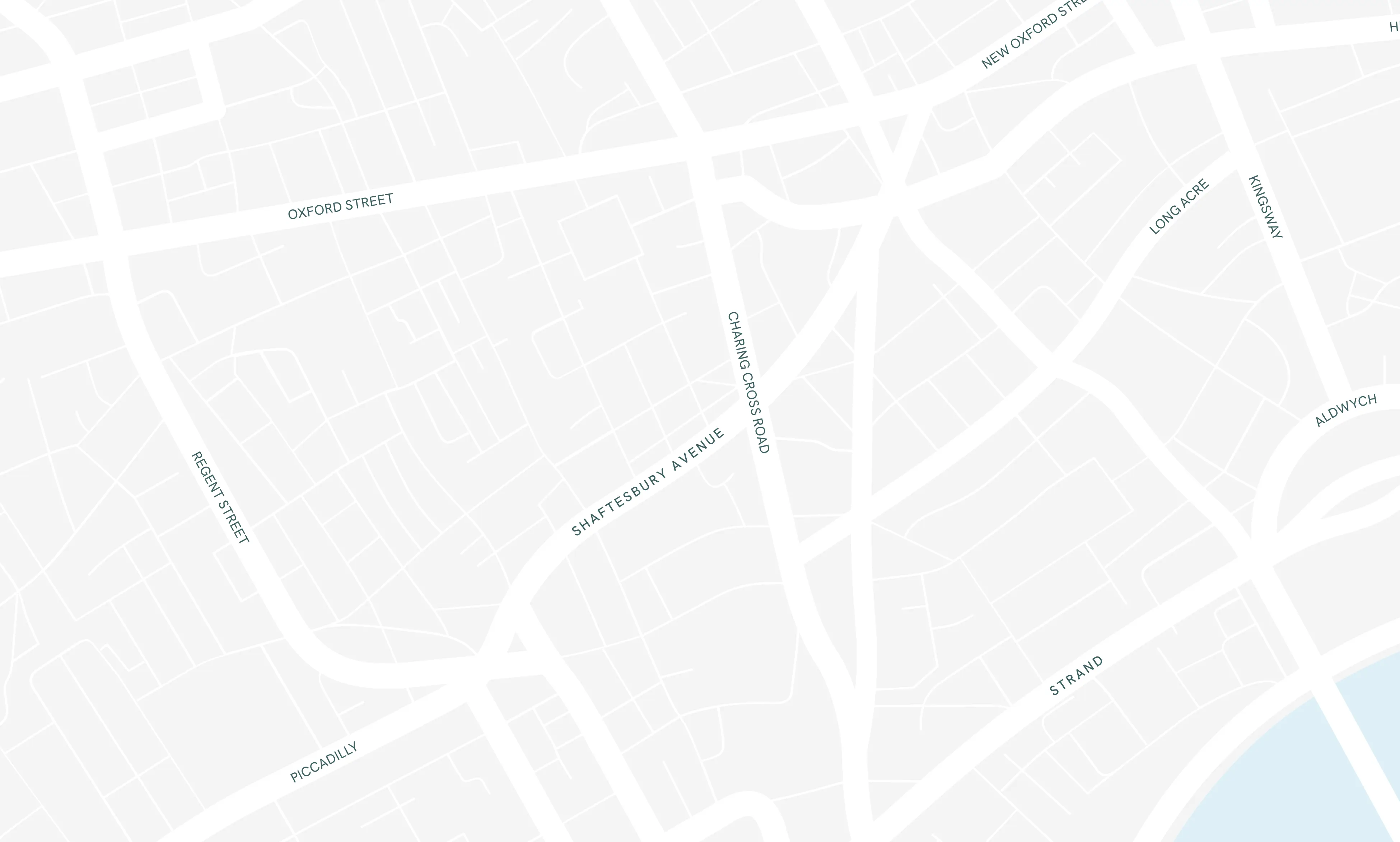 West End map showing Covent Garden, Soho, and Chinatown